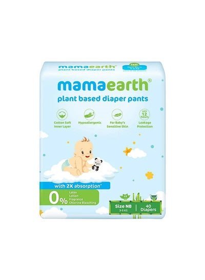 Mamaearth Plant-Based Diaper Pants, Newborn, 3-5 Kg, 40 Diapers