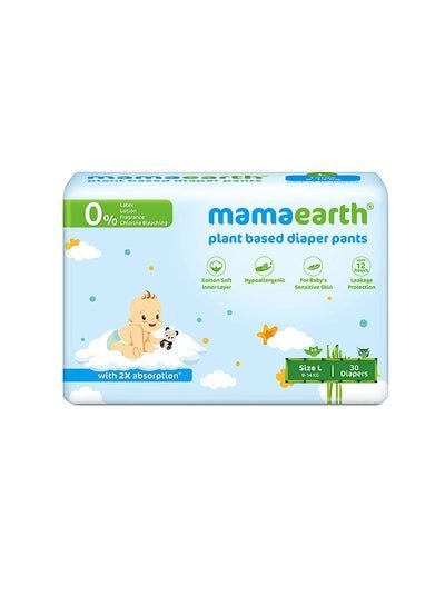 Mamaearth Plant-Based Diaper Pants, Size L, 9-14 Kg, 30 Diapers