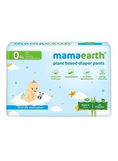 Mamaearth Fragrance-free Hypoallergenic Plant-Based Diaper Pants, Size S, 4-6 Kg, 30 Diapers