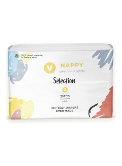 NAPPY Selection Premium Diapers, Size 2, 4-8 Kg, 20 Diaper