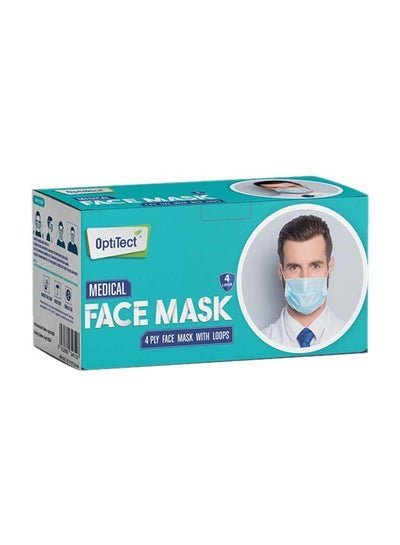 OptiTect Pack of 50 4-Layer Disposable Medical Face Mask