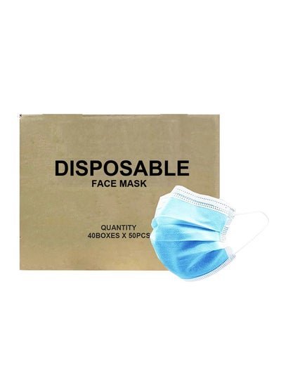 Generic 2000 Pieces 3-Layer Disposable Face Mask Blue