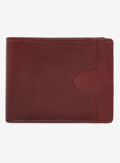 QUWA Bi Fold Mens Leather Casual Wallet Cherry