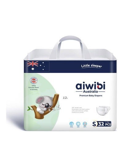 aiwibi 32-Piece Ultra Thin Premium Baby Diaper, Size S