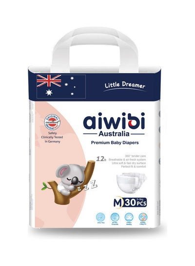 aiwibi 30-Piece Ultra Thin Premium Baby Diapers, Size M