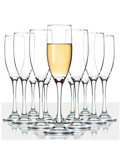 3Diamonds [3Diamonds] Champagne Glass Set of 6, 7 oz (207 ml )champagne glasses, Luxury wine glasses for picnic, Crystal Clear, Dishwasher Safe Wine Glass for Anniversary Wine glass Gift Set Made in Bulgaria