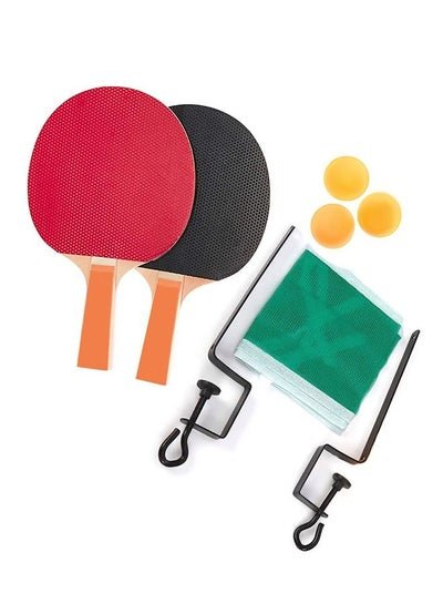 Toshionics Table Tennis Play Set Long Haddle Rackets Paddle With 3 Balls And Net