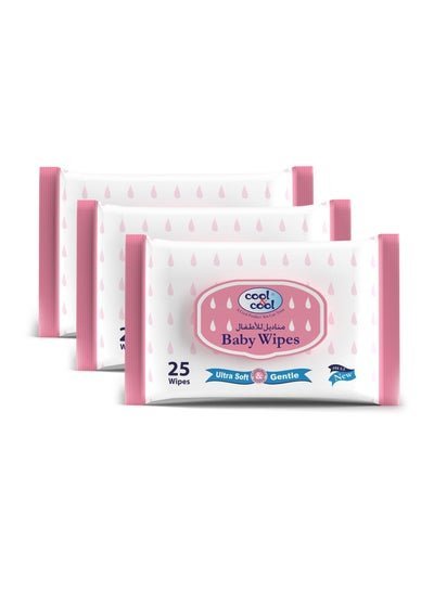 cool & cool Cool & cool Baby Wipes 25’s  Pack of 3