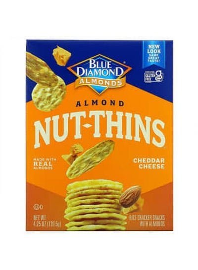 Blue Diamond Blue Diamond, Almond Nut-Thins, Rice Cracker Snacks with Almonds, Cheddar Cheese, 4.25 oz (120.5 g)