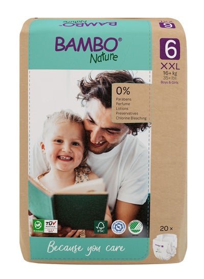 BAMBO NATURE Bambo Nature Eco-Friendly Diapers Paper Bag, Size6,16+kg (20counts)