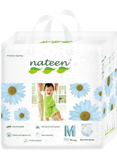nateen Nateen Premium Care Baby Pants Diapers,Size 3 (6-11kg),Medium Baby Pull Ups,20 Count Diaper Pants,High Absorbency,Ultra Thin Baby Diapers Pants.