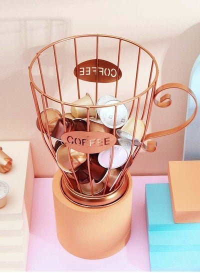 HomarKet Coffee Capsule Holder K Cup Holder Coffee Creamer Container Metal Coffee Holder for Counter Espresso Storage Basket(Large Size)
