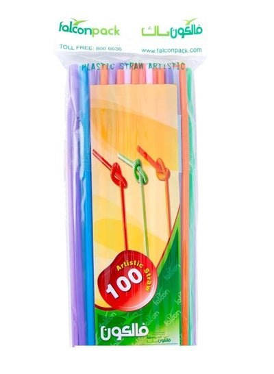 Generic Disposable Flexible Plastic Drinking Straw Flex Wrap Mixed Color Strip 6X26Cm 100Pc
