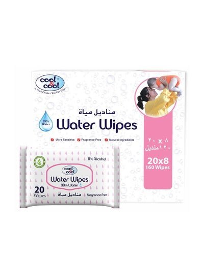 cool & cool Cool & Cool Water Wipes Baby Wipes 20s-Pack of 8