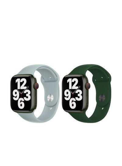 Inder 38/40MM Silicone Replacement Band For Apple Watch Series SE/6/5/4/3/2/1 Light Grey and Green