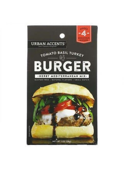 URBAN ACCENTS Urban Accents, Tomato Basil Turkey Burger, Herby Mediterranean Mix, 1 oz (28 g)