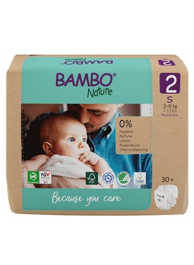 BAMBO NATURE Bambo Nature Eco-Friendly Diapers Paper Bag, Size2,3To6kg (30 counts)