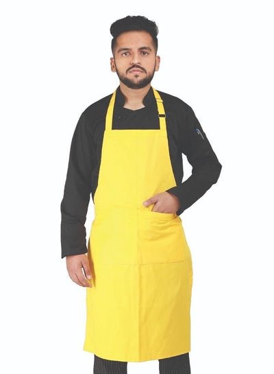 YANEK YANEK Kitchen Apron | Unisex Chef Kitchen Adjustable Bib Apron with Pockets | For Home, Restaurant, Cafe