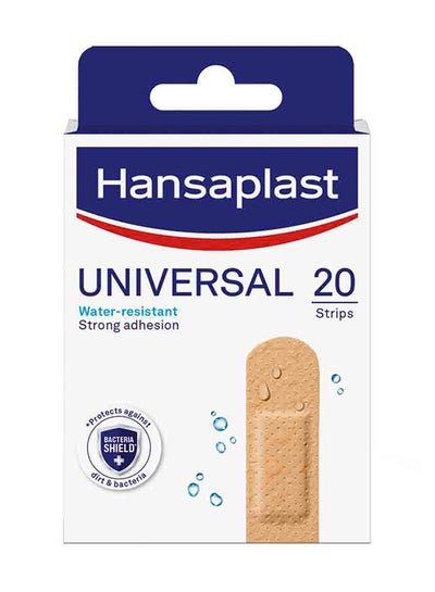 Hansaplast Universal Plasters, Water-Resistant And Strong Adhesion, 20 Strips