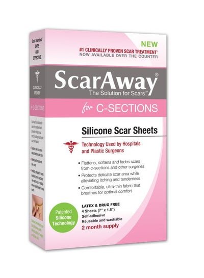 scaraway 4-Piece Silicone Scar Sheets For C-Sections