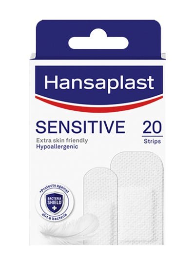 Hansaplast Sensitive Plasters, Extra Skin Friendly And Hypoallergenic, 20 Strips